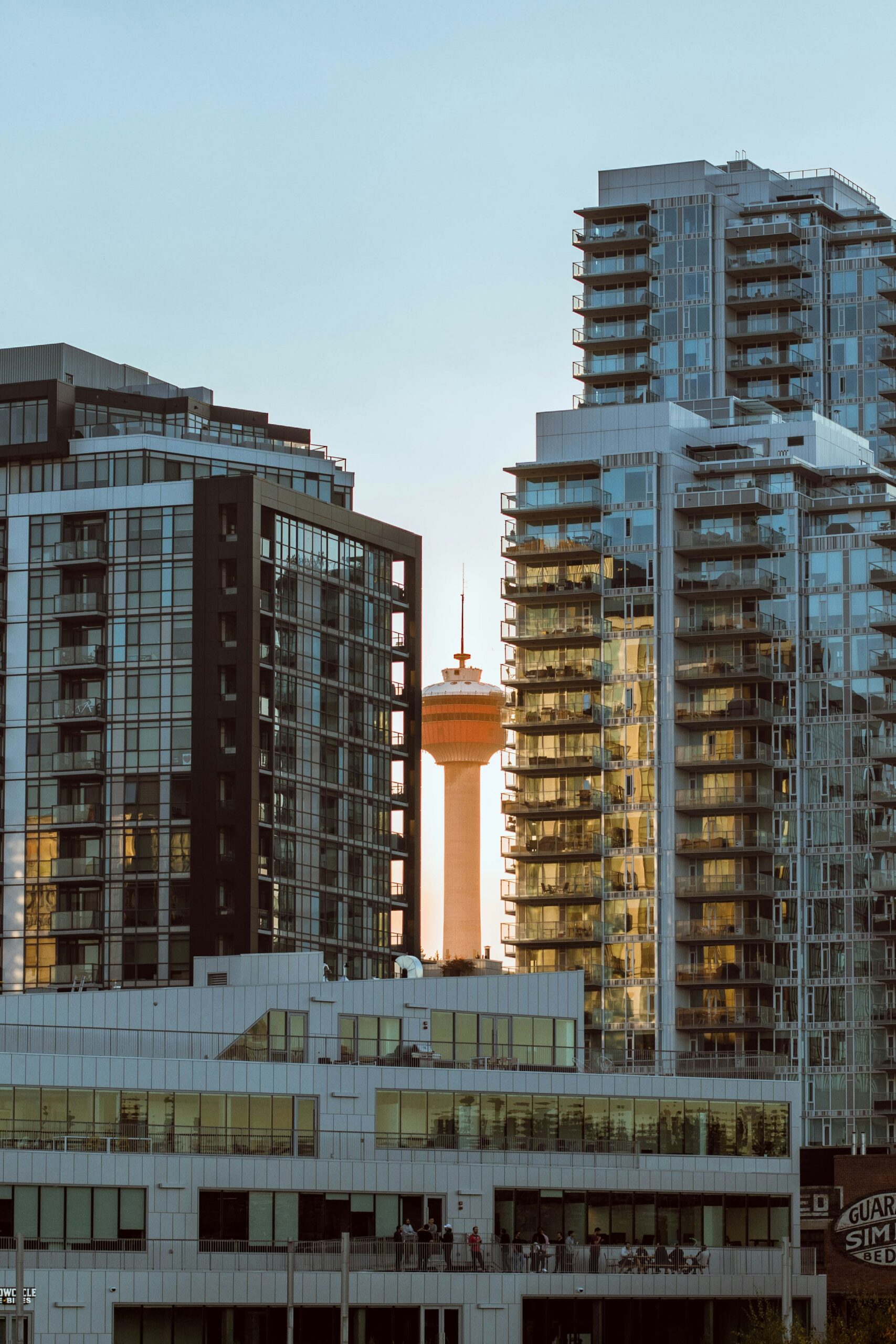 Downtown Calgary condo buildings in the Beltline neighbourhood